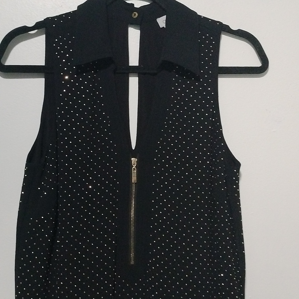 Cache Gold Studded Romper Size Small - image 3
